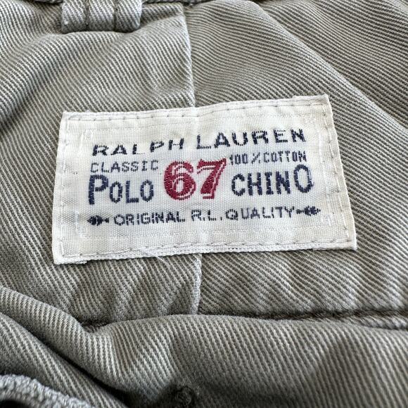 Polo Ralph Lauren Shorts Mens 38 Khaki Green Cargo Polo 67 Chino 100% Cotton - Picture 4 of 16